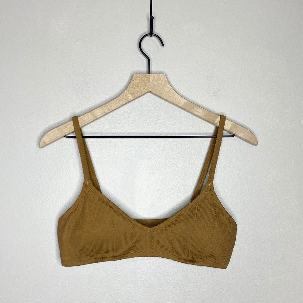 Aerie Women's Size Large Crinkle V Scoop Bikini Top